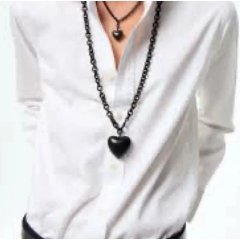 Roxanne Assoulin The Puffy Heart Necklace in Black - Picture 2 of 7